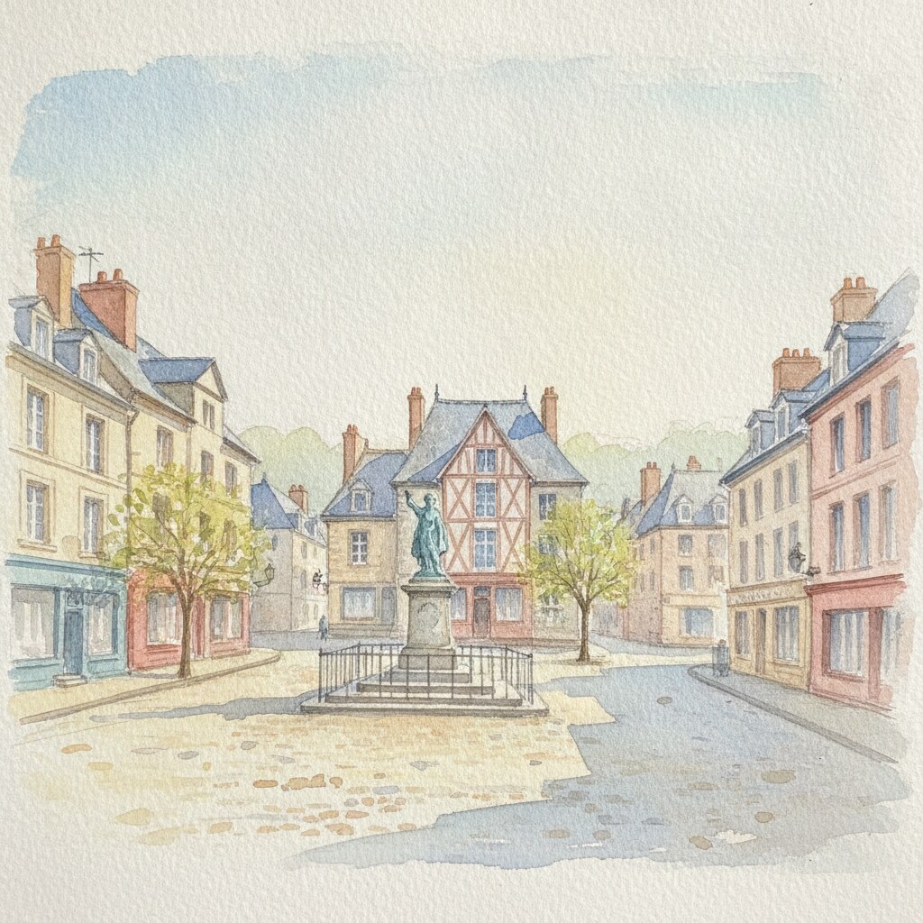 Mortagne-au-Perche — aquarelle — France