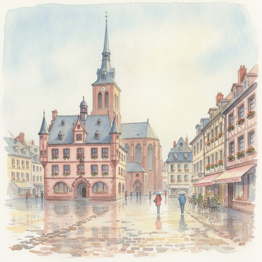 Mulhouse — aquarelle — France