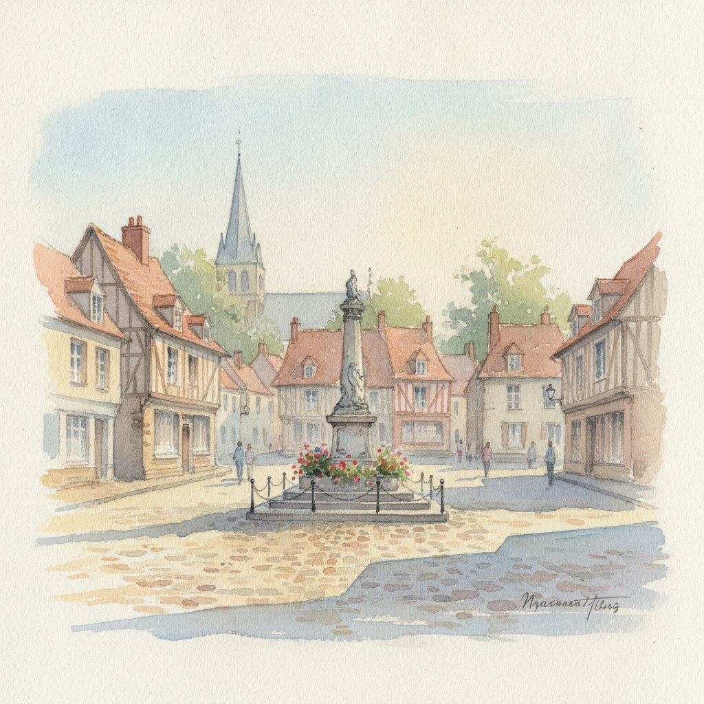 Nonancourt — aquarelle — France