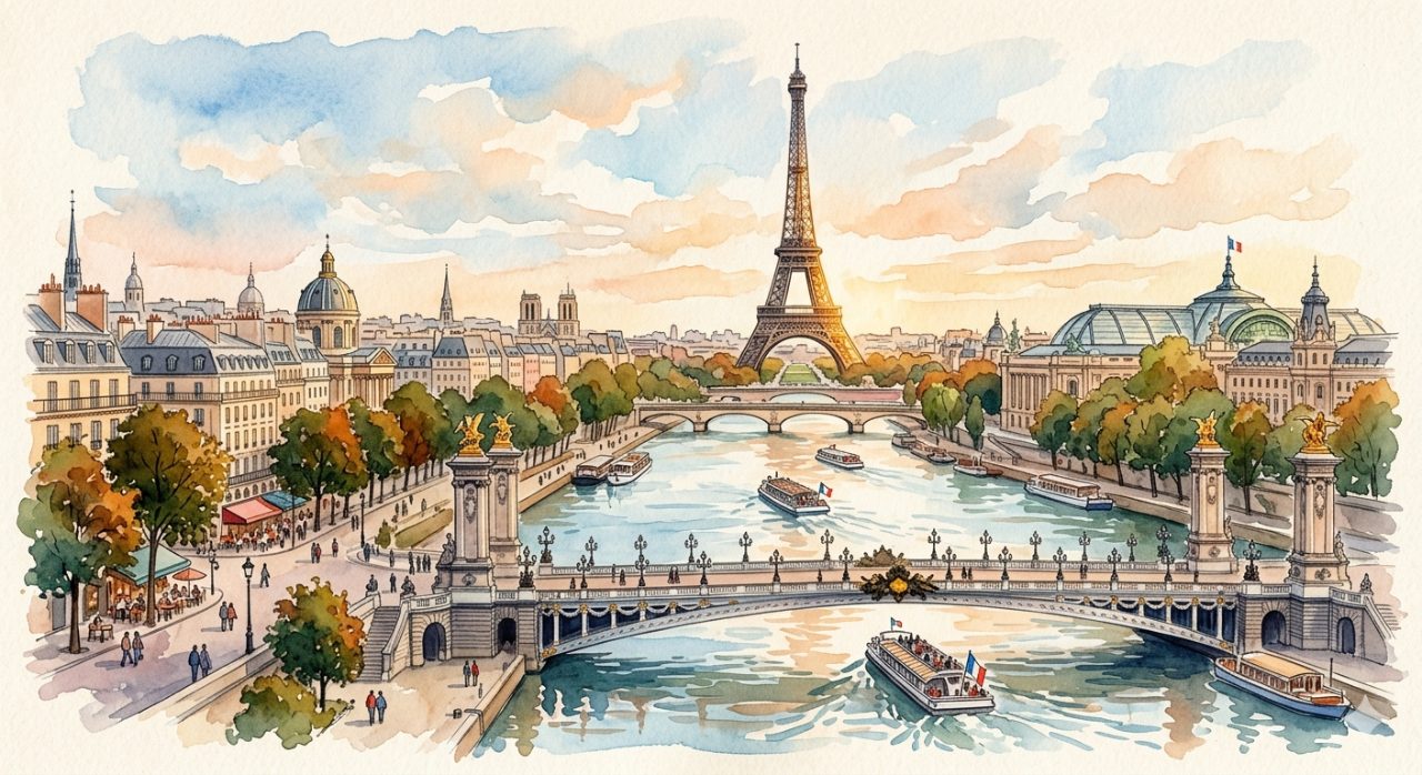 Paris — aquarelle — France
