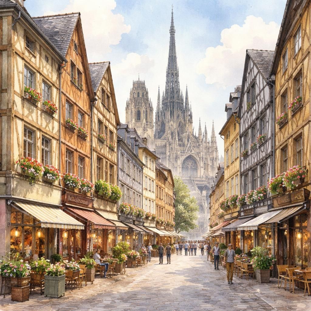 Rouen — aquarelle — France