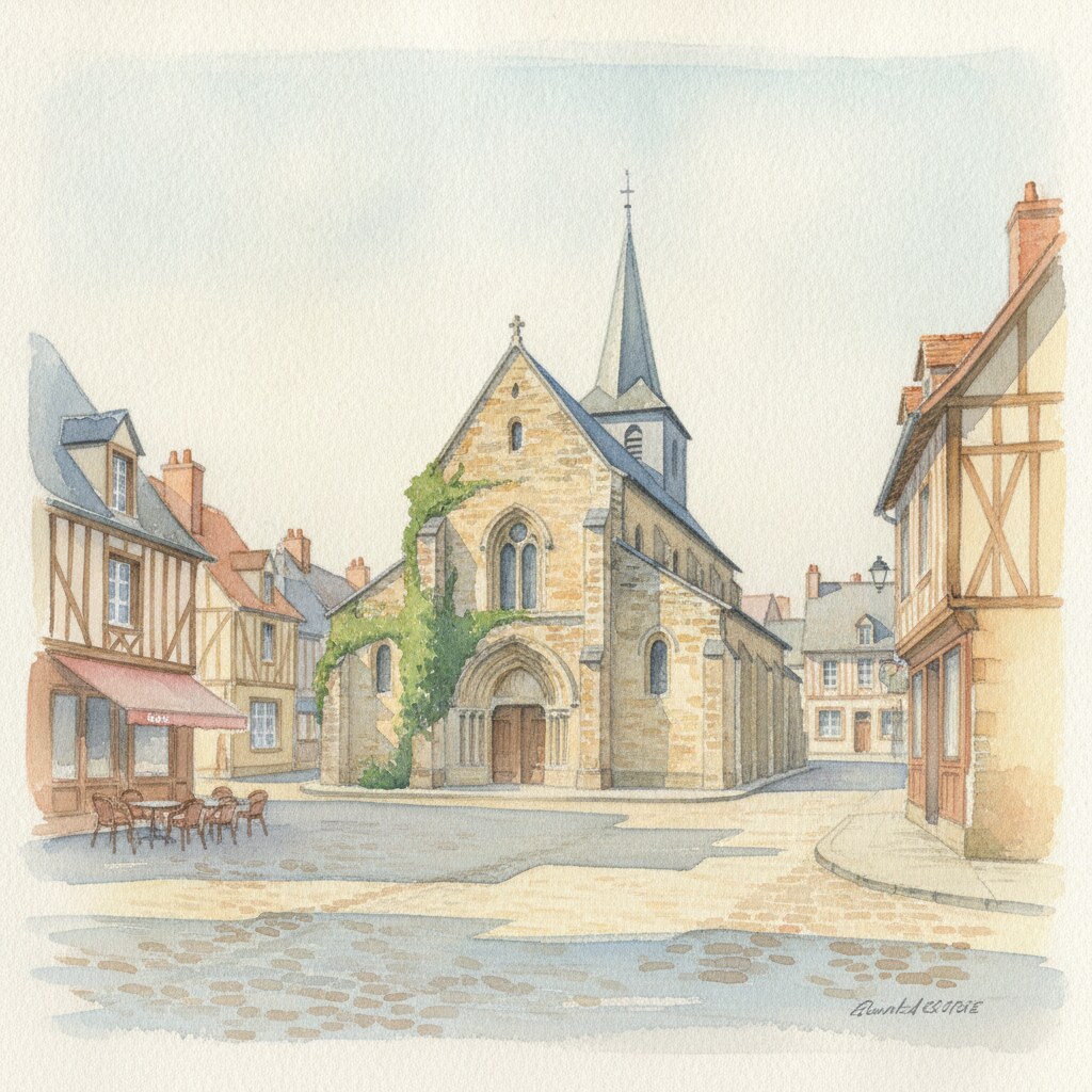Saint-André-de-l'Eure — aquarelle — France