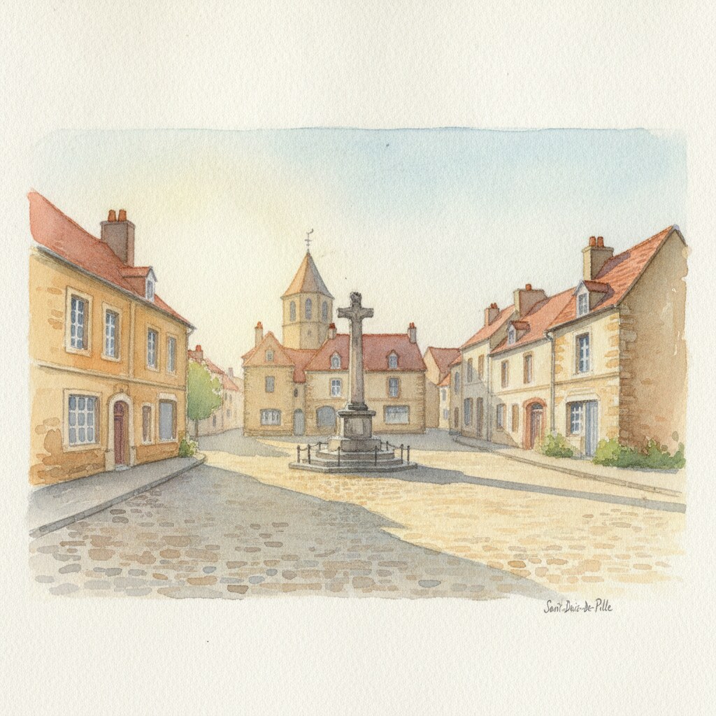 Saint-Denis-de-Pile — aquarelle — France
