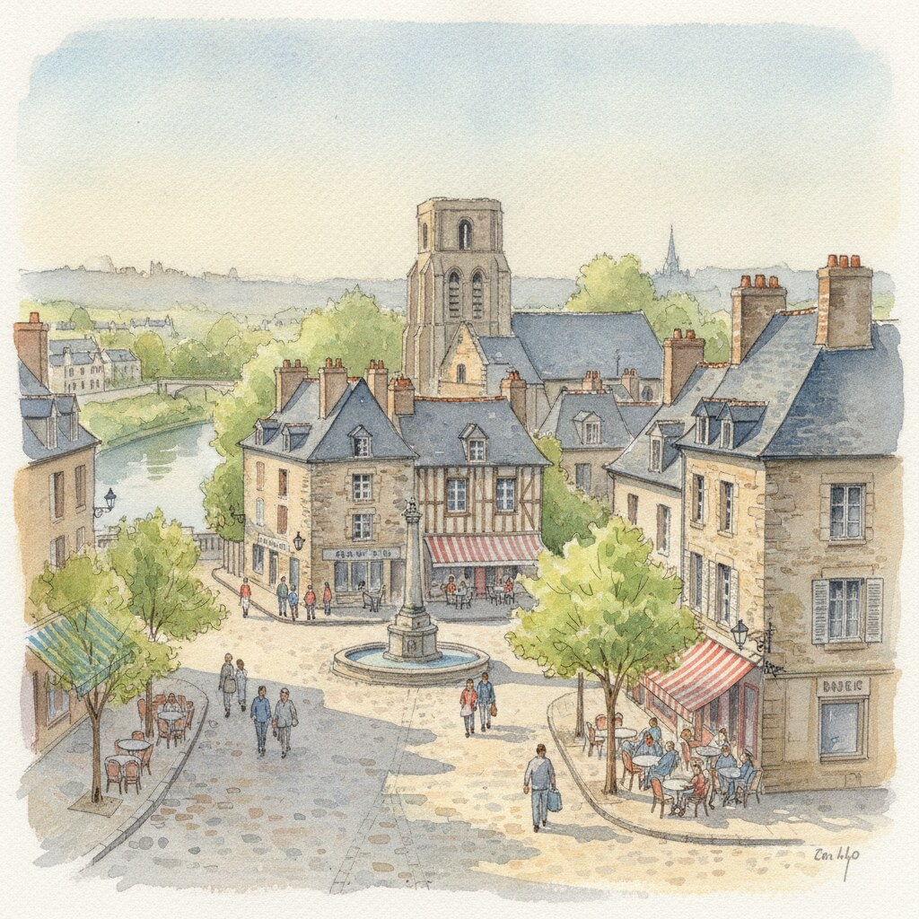 Saint-Lô — aquarelle — France