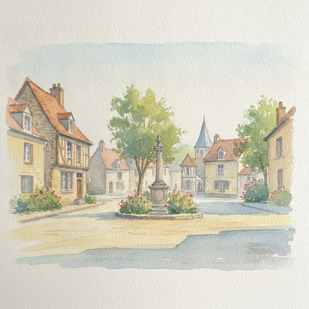 Saint-Ouen-de-Thouberville — aquarelle — France