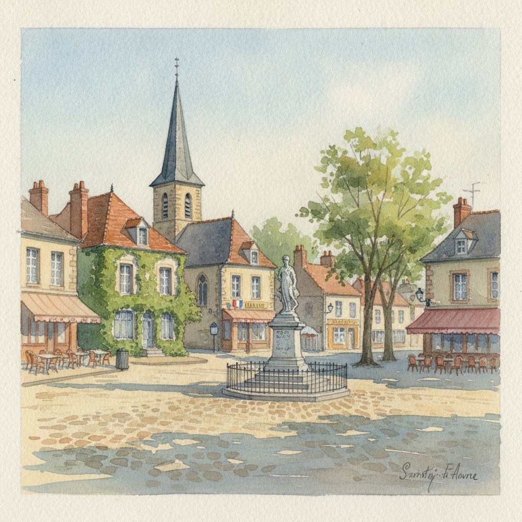 Saint-Rémy-sur-Avre — aquarelle — France