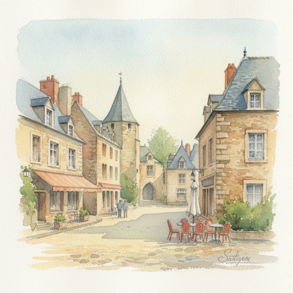 Sarlat-la-Canéda — aquarelle — France