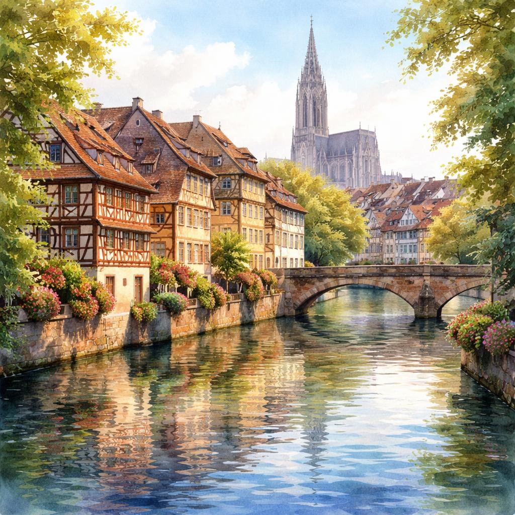 Strasbourg — aquarelle — France