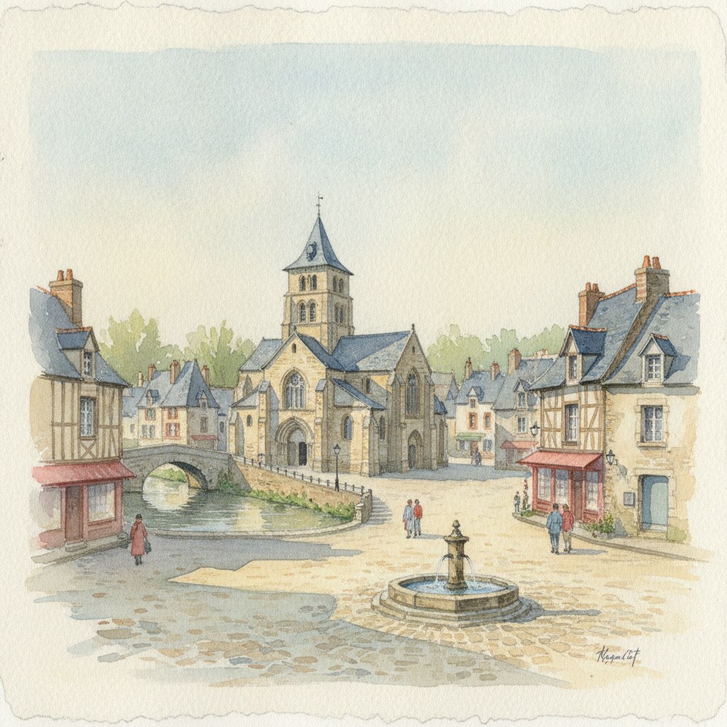 Thury-Harcourt-le-Hom — aquarelle — France