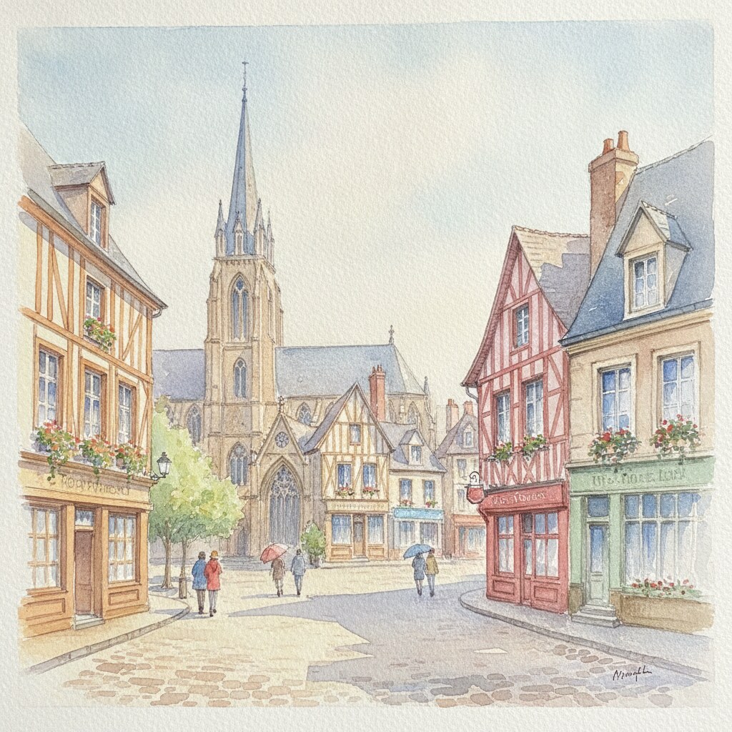 Troyes — aquarelle — France
