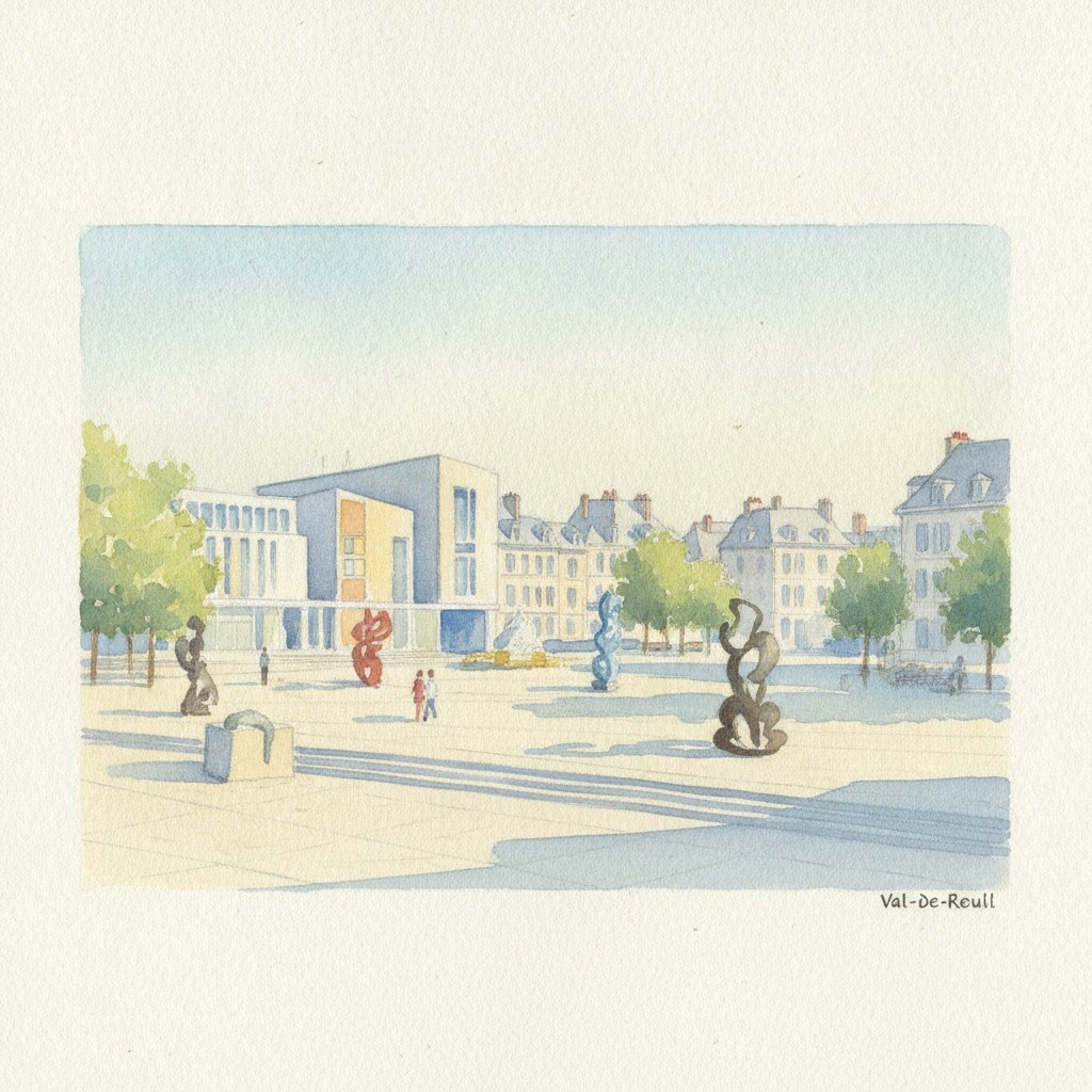 Val-de-Reuil — aquarelle — France