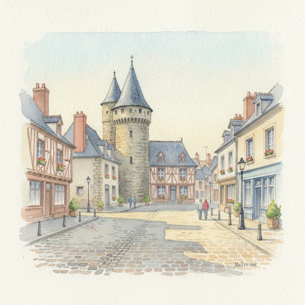 Verneuil d'Avre et d'Iton — aquarelle — France