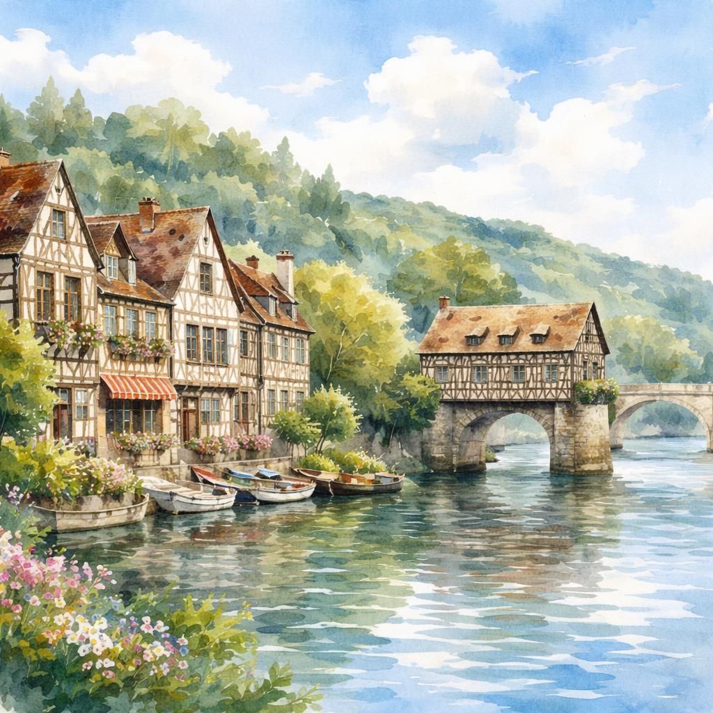 Vernon — aquarelle — France