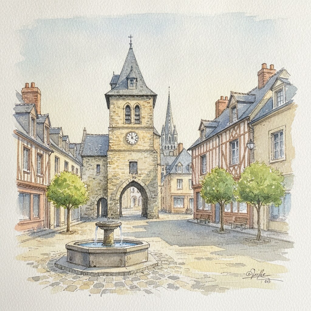 Vire — aquarelle — France